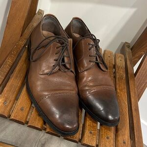 Joseph Abboud Brown Leather Cambridge Cap Toe Oxford Shoes Size 11 M